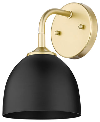Zoey 1 Light Wall Sconce, Olympic Gold With Black