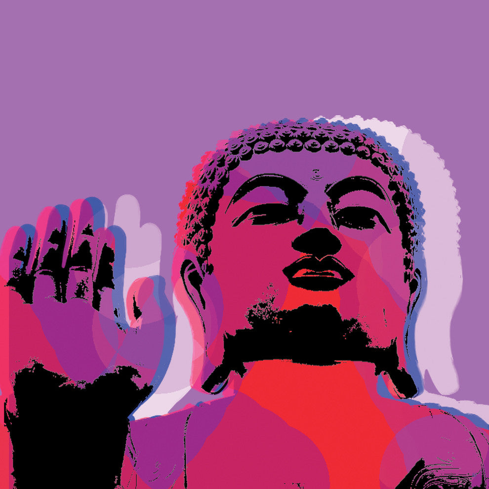 Buddha Pop Art, Purple, 36"x36" Rolled
