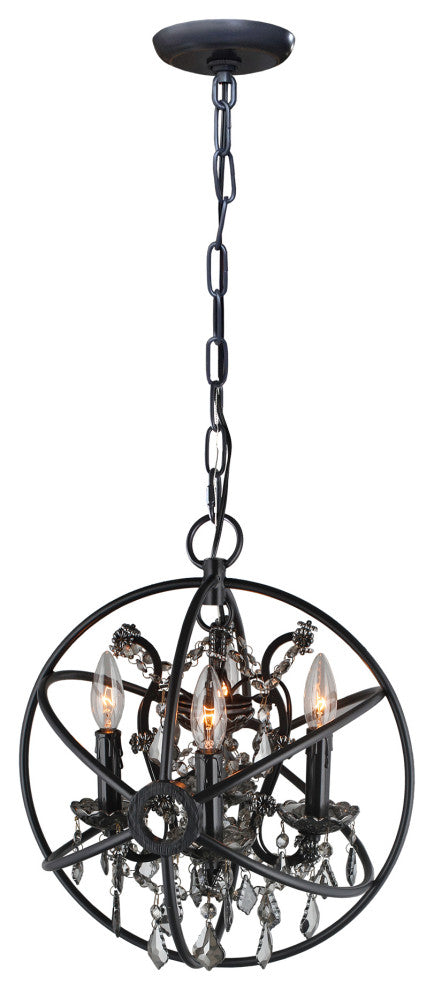 4-Light Globe Chandelier, Black