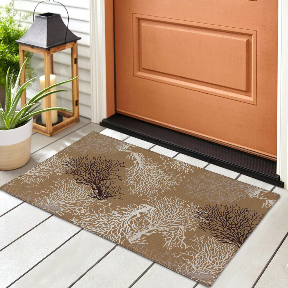 Indoor/Outdoor Seabreeze SZ3 Taupe Machine Washable 1'8" x 2'6" Rug