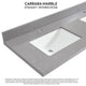 Malaga Composite Stone Vanity Top With Ceramic Sink, Reticulated Gray, 61"