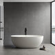 Stone Resin Solid Surface Freestanding Bathtub, White, 71"