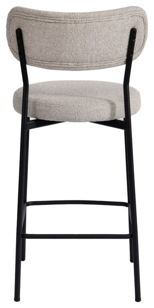 Continental Upholstered Counter Stool, Set of 2, Bone White