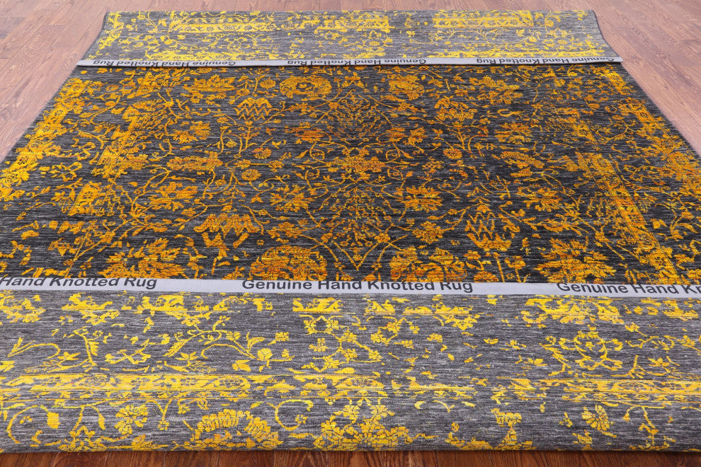 Wool and Silk Persian Hand Knotted Rug 8' 11" X 12' 1" Q8564