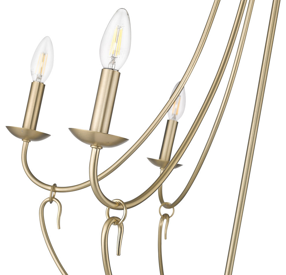 6 Light 28.5 in. Modern Gold Chandelier