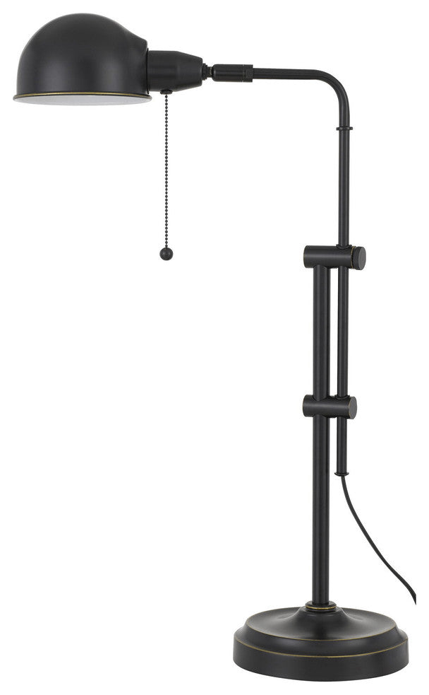 31" Bronze Metal Adjustable Desk Table Lamp With Bronze Dome Shade