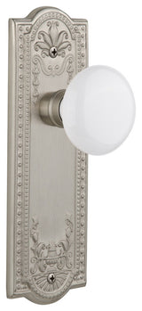 Meadows Plate Passage Door Knob, Satin Nickel