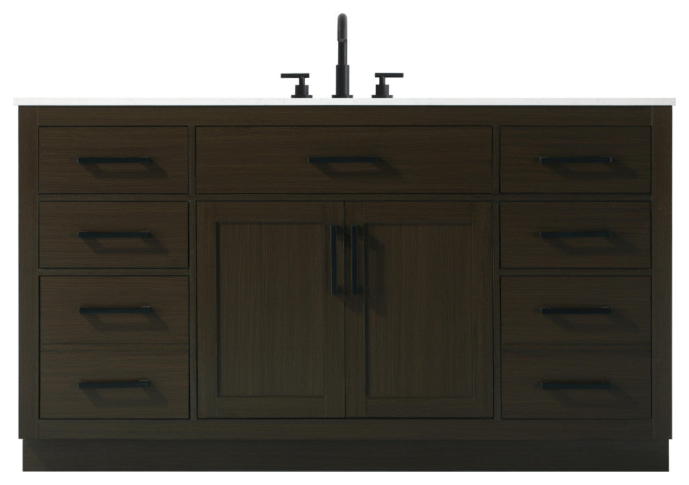 Home Living 60" Single Bathroom Vanity, Mocha Brown