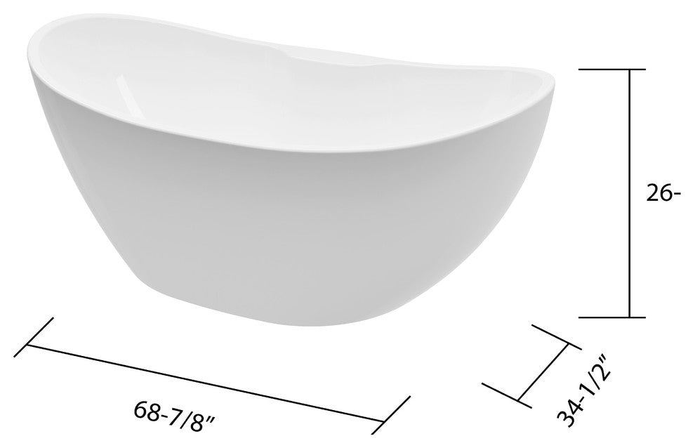 Turin-NF 69" Freestanding Tub No Faucet