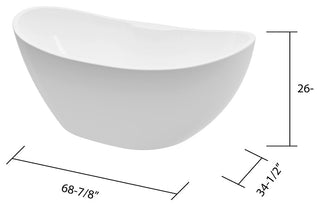 Turin-NF 69" Freestanding Tub No Faucet