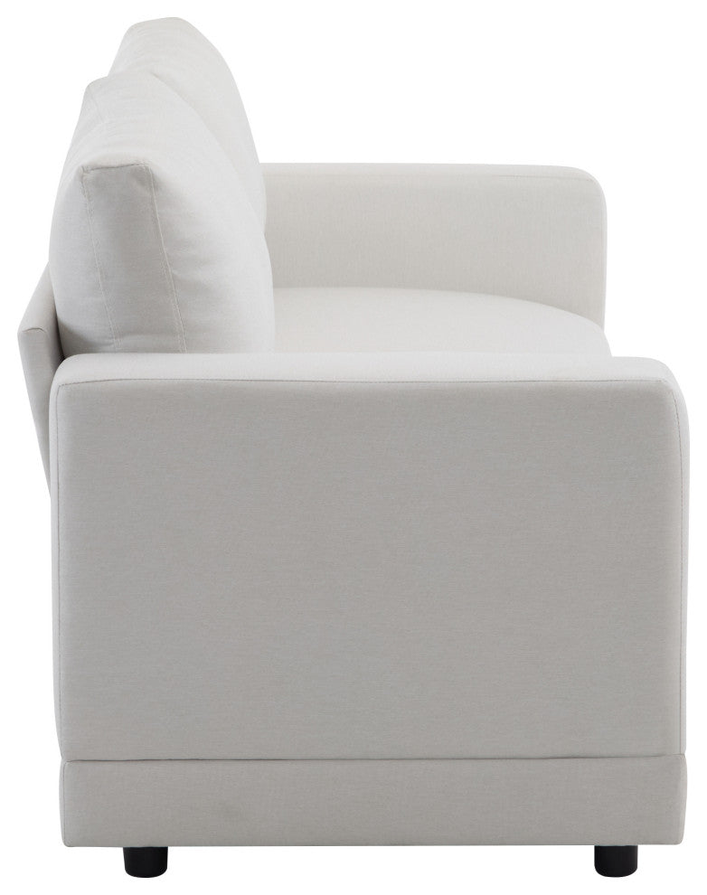 GDF Studio Modern Upholstered Fabric Loveseat Sofa, Beige