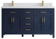 Cambridge 60 Double Bathroom Vanity in Hale Navy Blue, 2" Empira White Top
