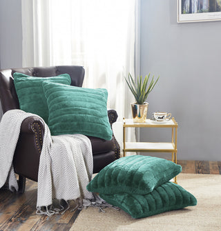 Super Mink Throw Pillow Covers, Set of 4, Jadeite, 20''x20''