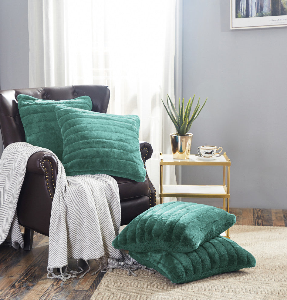 Super Mink Throw Pillow Covers, Set of 4, Jadeite, 20''x20''