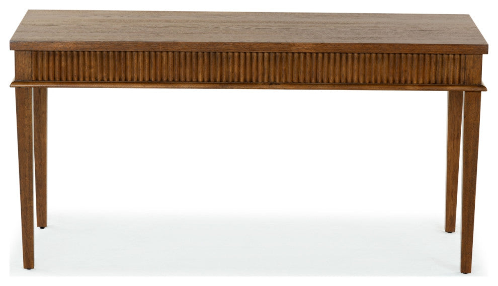 Safavieh Couture Shelbie 1 Drawer Reeded Desk, Medium Oak/Black