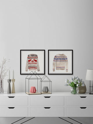 Christmas Sweaters Diptych, 2-Piece Set, 12x12 Panels
