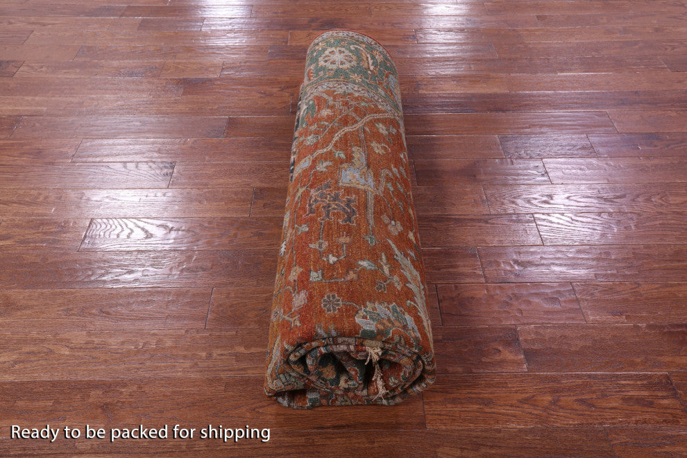 Persian Fine Serapi Hand-Knotted Wool Rug 7' 11" X 9' 2" - Q16037