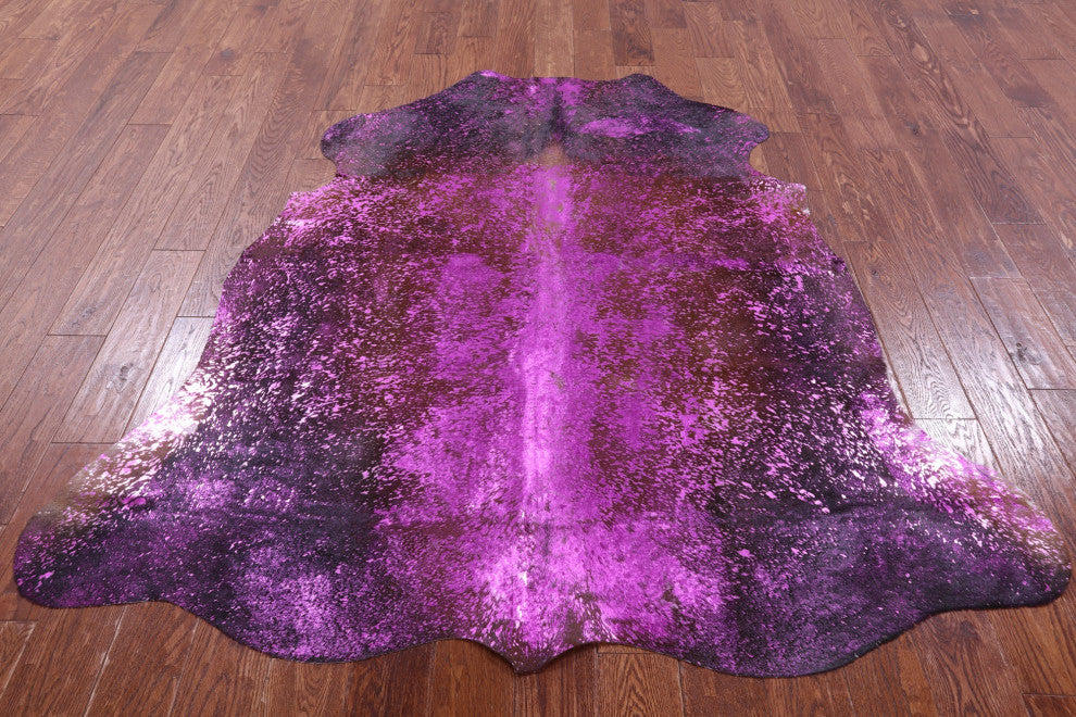 Pink Metallic Cowhide Rug 6' 1" X 6' 0" C2165