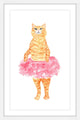 Marmont Hill, "Ballerina Cat" by Thimble Sparrow Framed Painting Print, 30x45