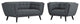 Bestow 2-Piece Upholstered Fabric Loveseat and Armchair Set Gray