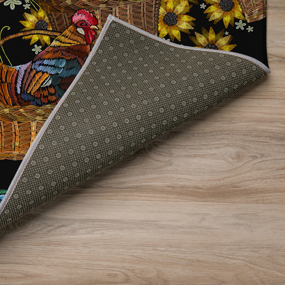 Indoor/Outdoor Kendall KE2 Black Machine Washable 9' x 12' Rug