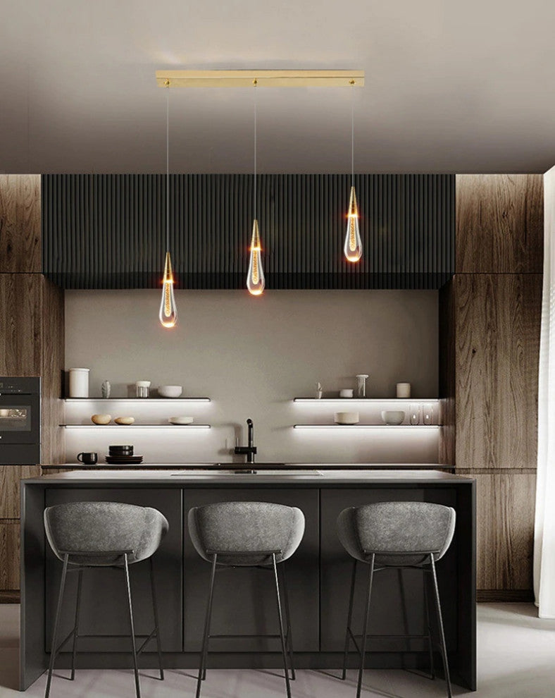 MIRODEMIÂ® Villefranche-sur-Mer Water Drop Design Crystal Chandelier, 3 Lights