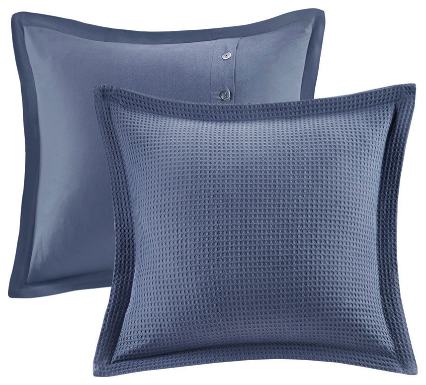 Madison Park Signature Noble Blue Oversized Duvet Cover Set w Removable Insert