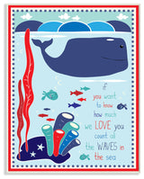 Whale in the Ocean Graphic Art Wall Plaque
