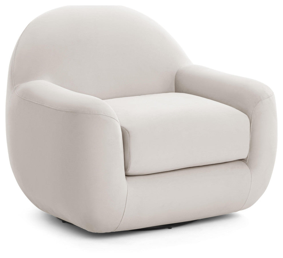 Tiago Cream Velvet Swivel Chair