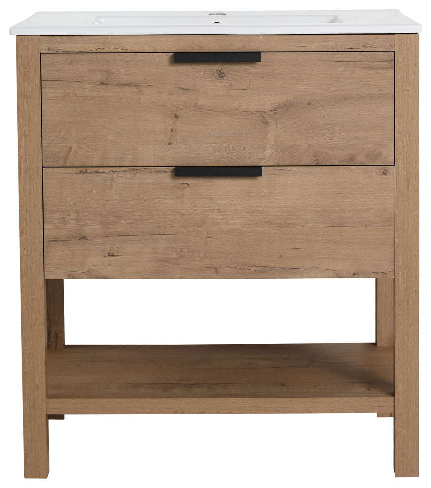 Plywood Freestanding Bath Vanity Set, Integrated Sink