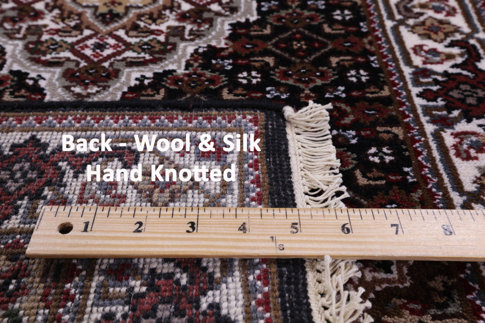 2' 2" X 8' 3" Runner Handmade Persian Tabriz Wool & Silk Rug - Q13043