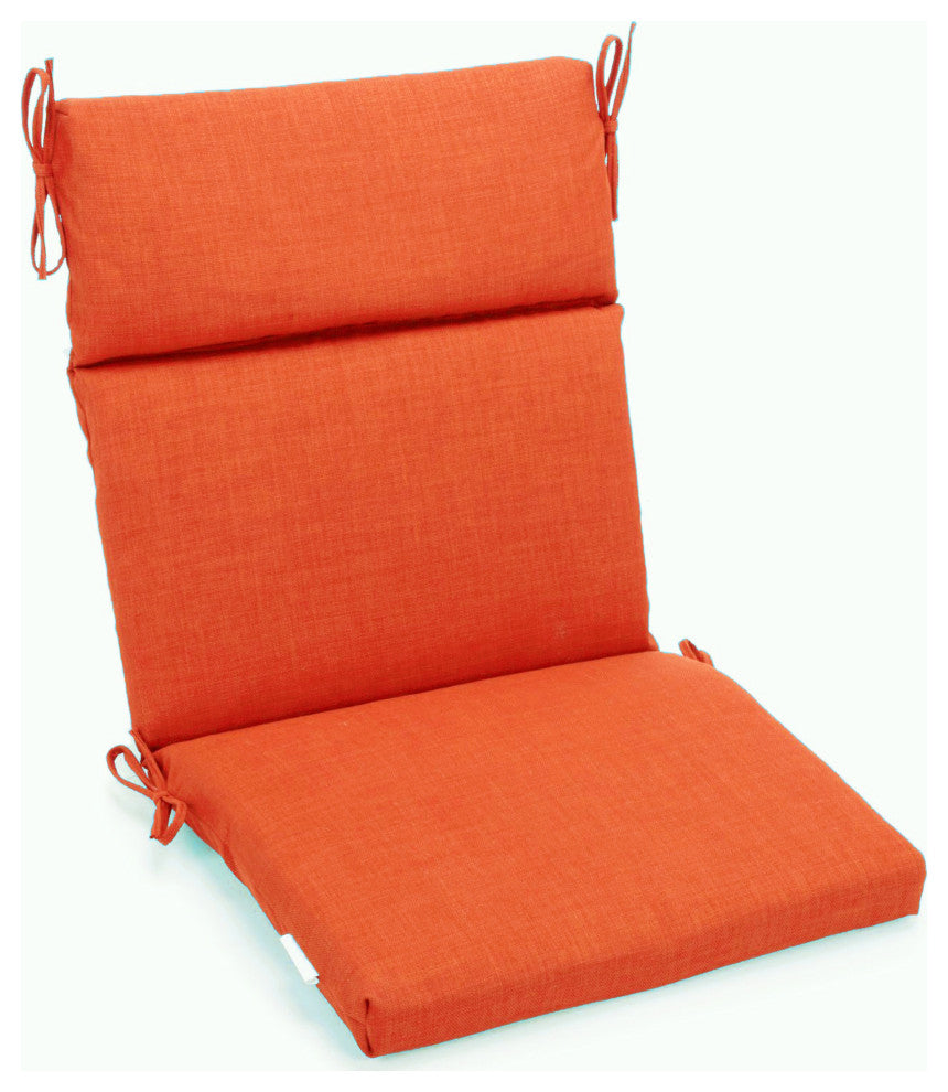 18"X38" Spun Polyester Solid Outdoor Squared Chair Cushion, Tangerine Dream