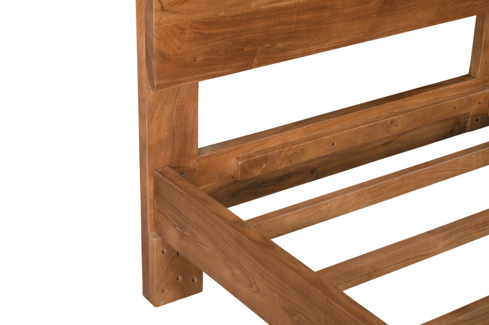 Lydia Live Edge Solid Wood Panel Bed, King, 56" H