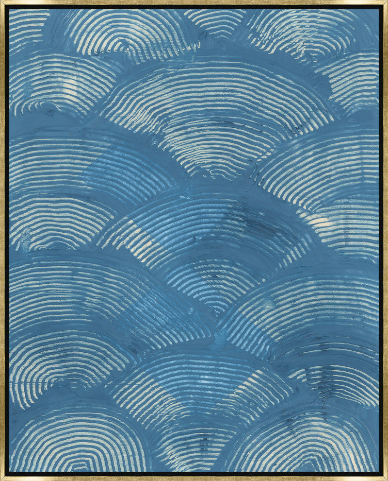 24x30 Mar Azul I, Framed Artwork, Gold
