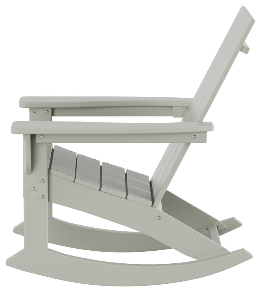 WestinTrends 4PC Modern Adirondack Outdoor Rocking Chair Set, Porch Rockers, Sand
