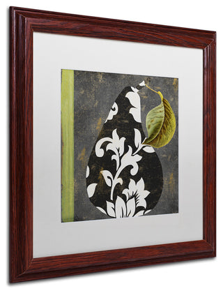Color Bakery 'Decorative Pear II' Art, Wood Frame, White Matte, 16"x16"