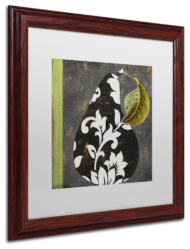Color Bakery 'Decorative Pear II' Art, Wood Frame, White Matte, 16"x16"