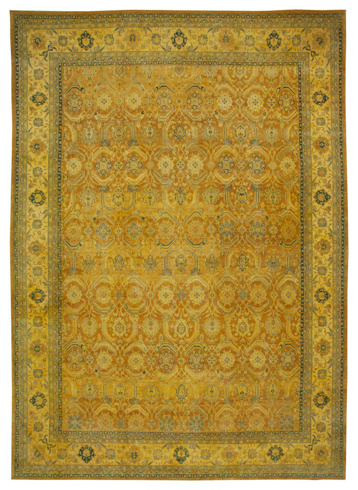 Rug N Carpet - Handmade Oriental 13' 10" x 19' 9" Large Oushak Area Rug