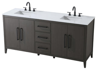 Home Living 72" Double Bathroom Vanity, Mocha Brown