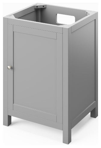 Astoria Transitional 24" Grey Vanity, Steel Grey Cultured Marble Vanity Top