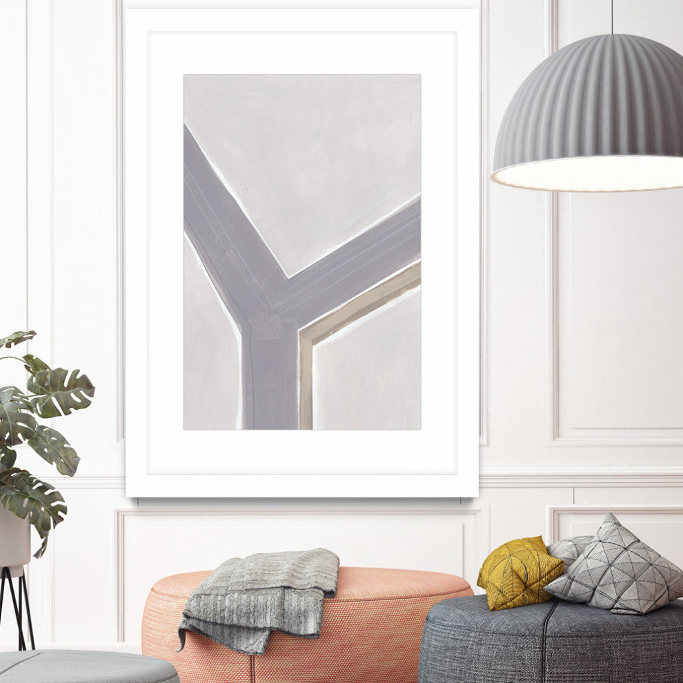 "Neutral Impact I" Matted and Framed, 52" x 36"