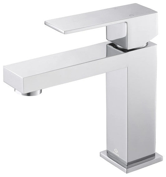 Lancy Modern Rustic Acacia 24" Square Sink Bathroom Vanity, Monte Chrome Faucet