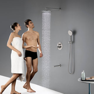 Circular Pressure 3-Function Shower System, Rough-In Valve, Brushed Nickel