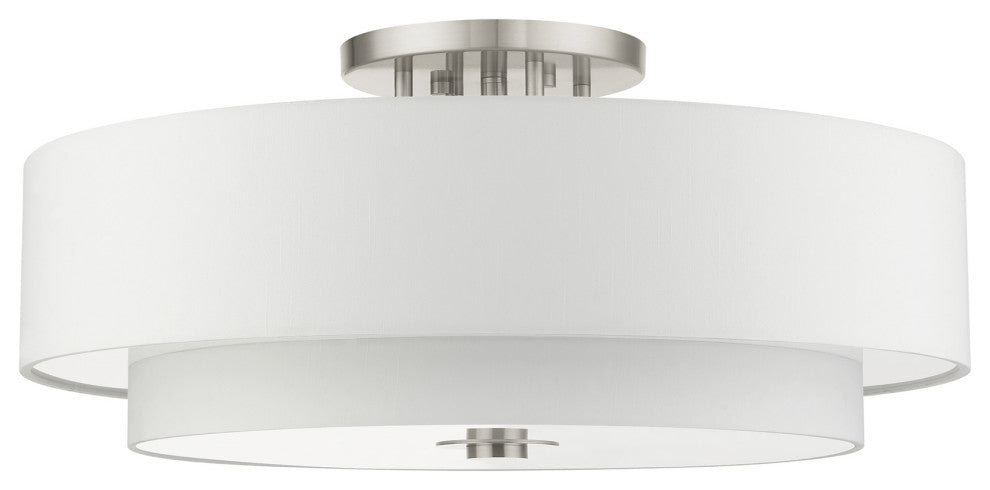 Brushed Nickel Timeless, Transitional, Versatile, Semi Flush