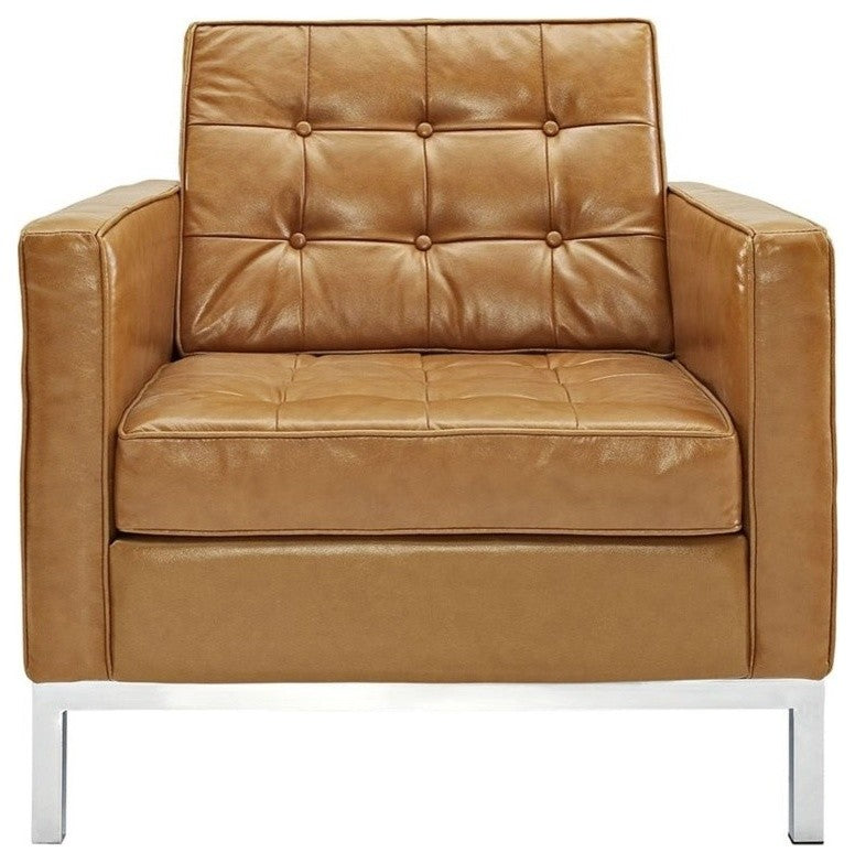 Modway Loft Leather Armchair, Tan