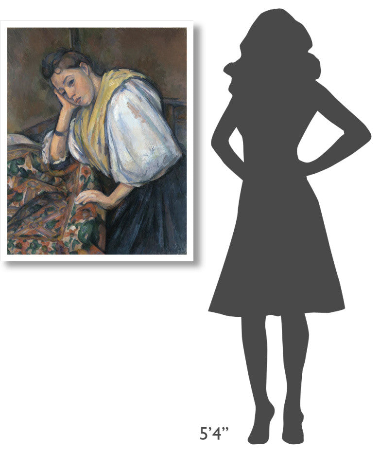 "Young Italian Woman at a Table" Digital Paper Print by Paul Cezanne, 30"x37"