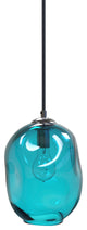 Contemporary Petra Hand Blown Pendant Lights, Aqua, 7 X 9 Oblong, Oil Rubbed Bro