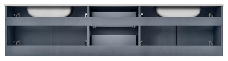 Geneva Transitional Dark Grey 80" Double Vanity Set