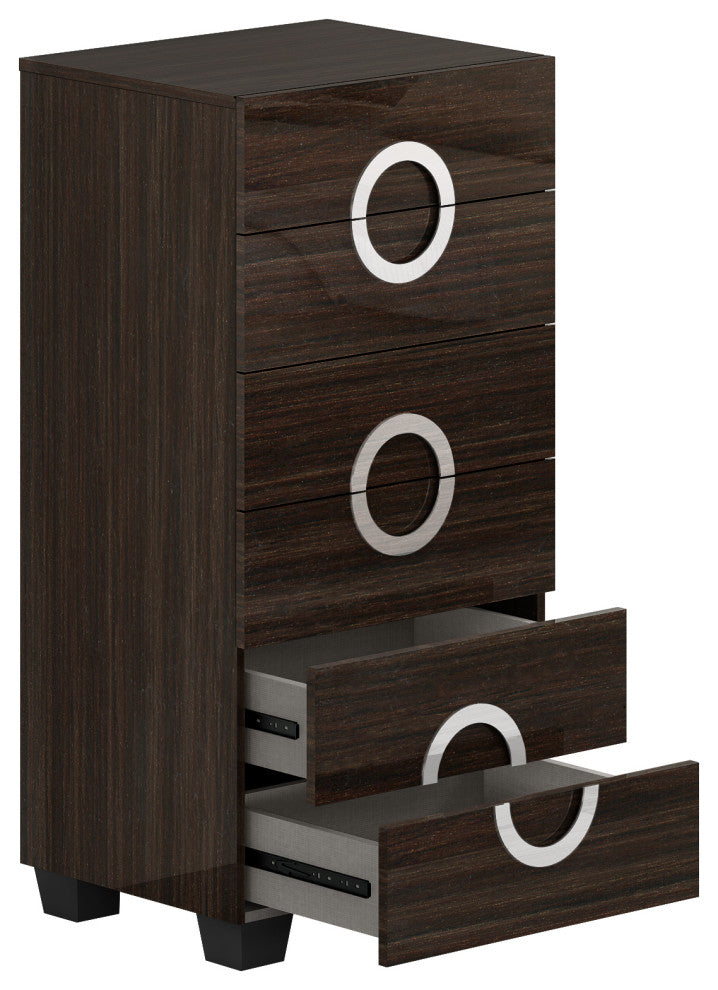Sofia Wood Chest in High Gloss Finish, Wenge