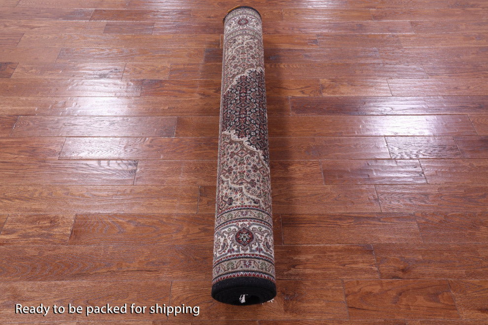 4' 10" X 7' 0" Wool and Silk Hand Knotted Persian Tabriz Rug Q8926